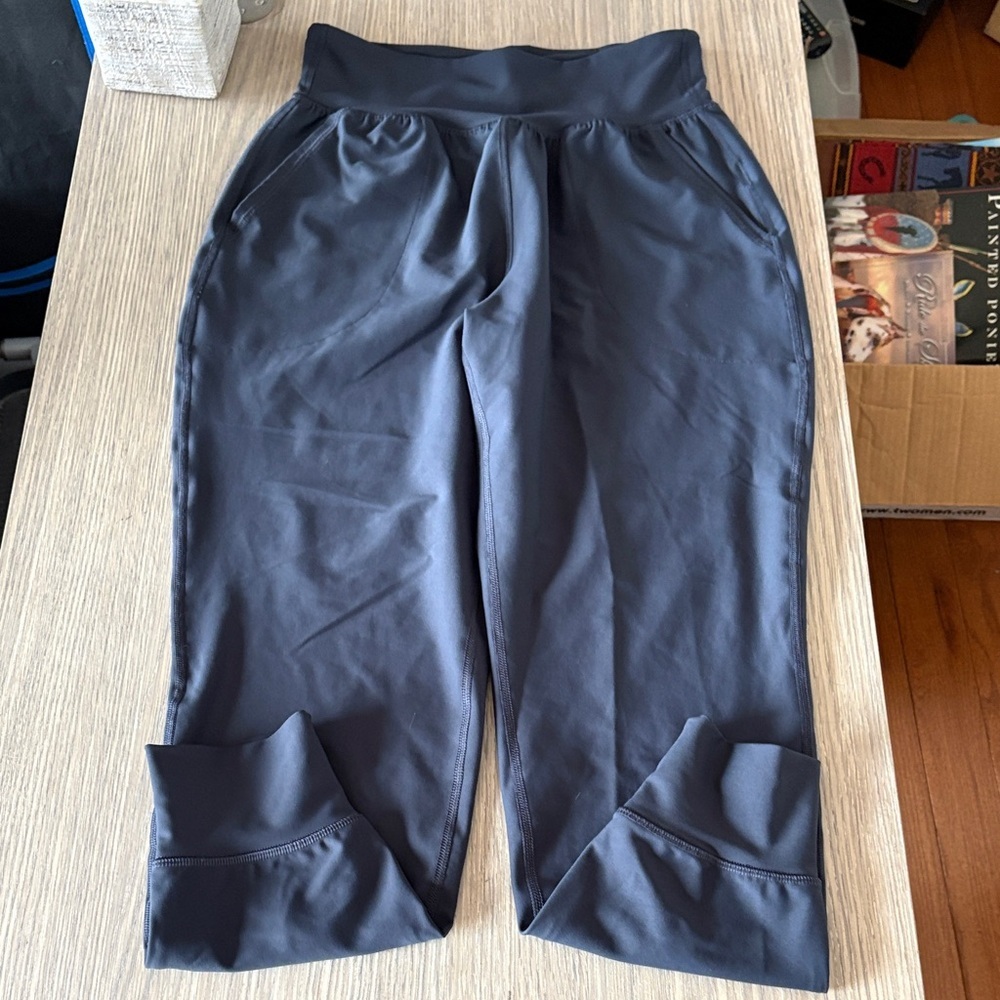 Old Navy Powersoft High-Rise Jogger Leggings Navy Blue Size M Pockets